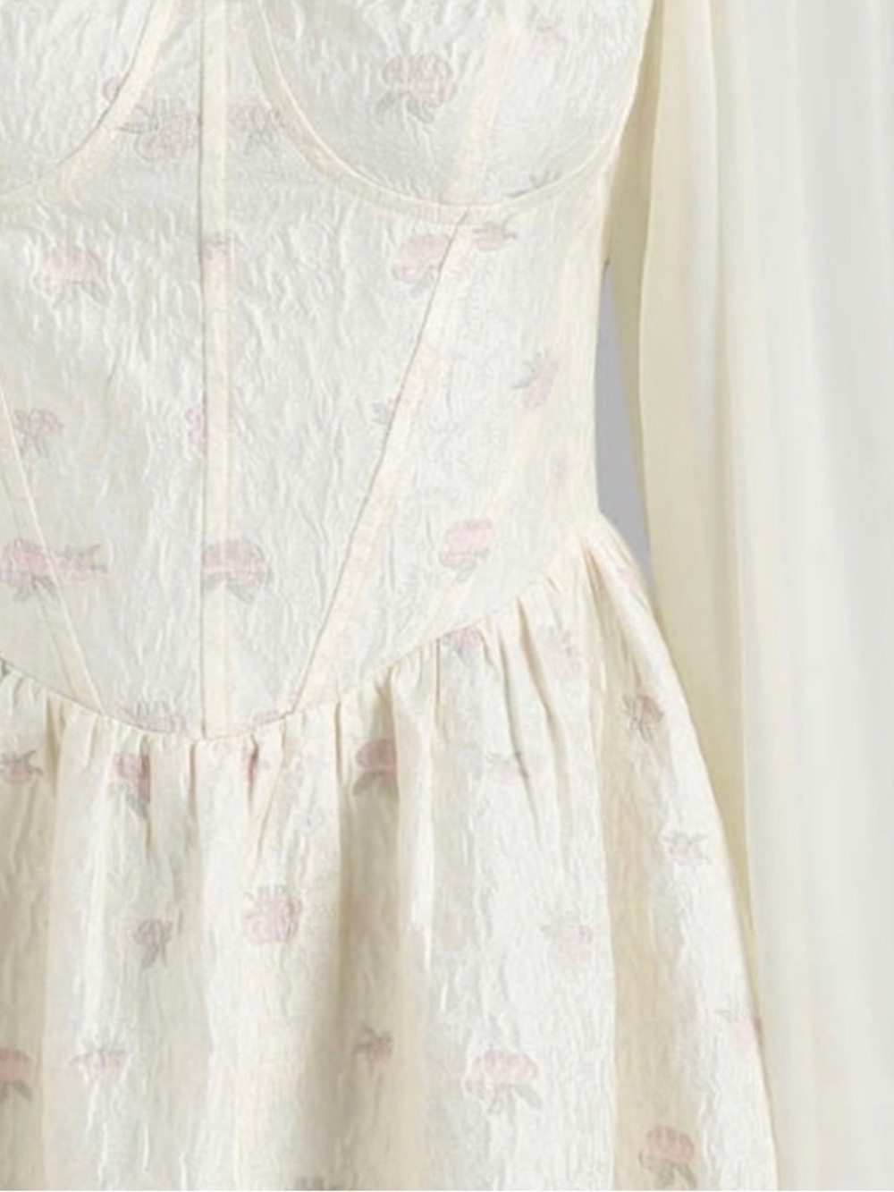 CIDER Sweetheart Floral Lace Cottagecore Babydoll Mini Dress Size S NWT - Picture 3 of 8